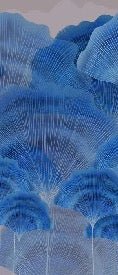 Papel pintado contemporáneo ginkgo zen azul