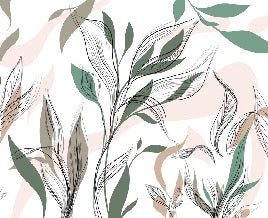 Papel pintado panorámico de flores gráficas