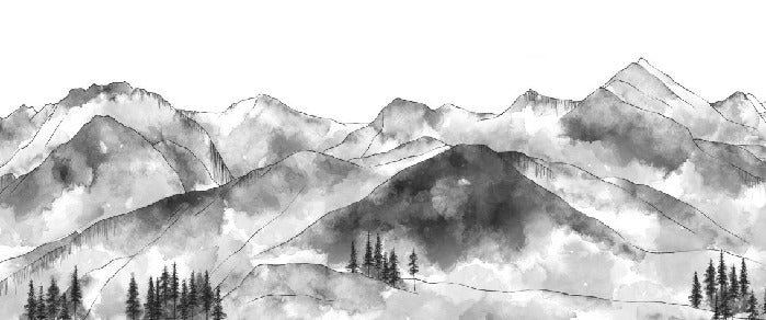 Papel pintado Aravis mountains en blanco y negro