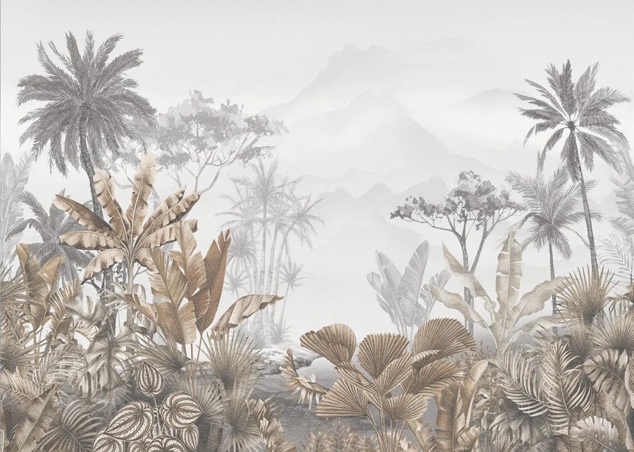 Papier peint tendance tropical sepia, XXL, tendance