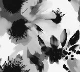 Hipnótico papel pintado de flores en blanco y negro