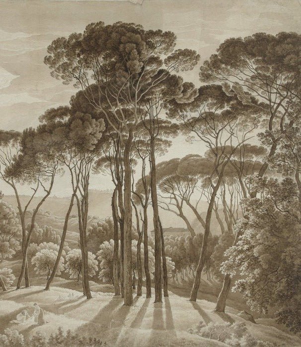 Papel pintado Paisaje panorámico italiano en ámbar