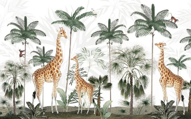 Papel pintado Familia de jirafas