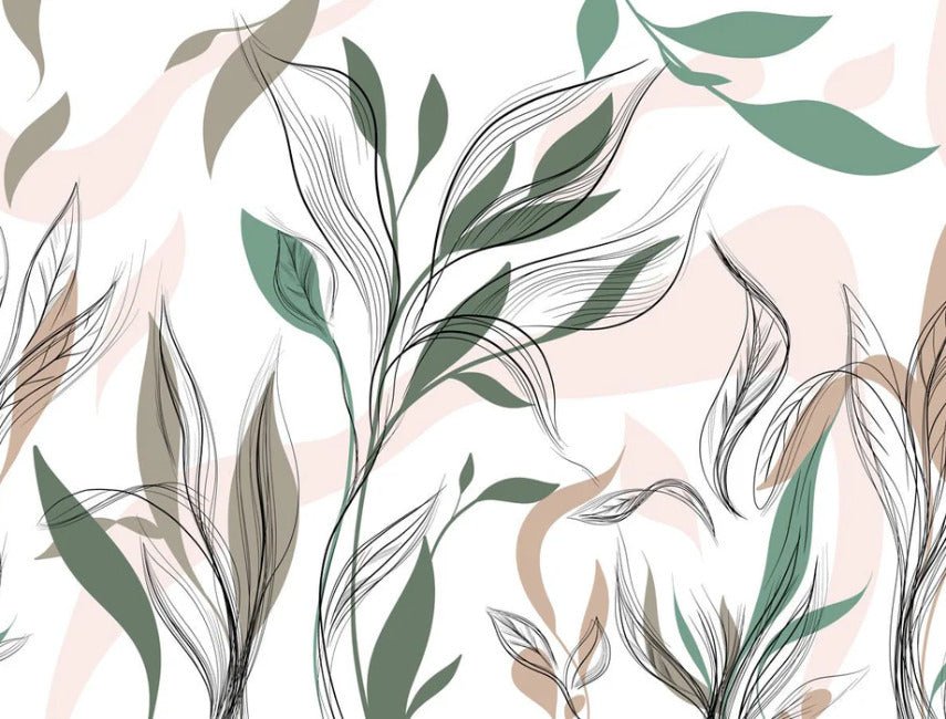 Papel pintado panorámico de flores gráficas