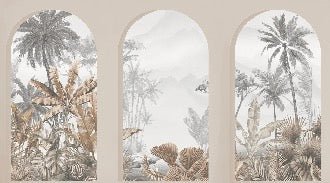 Papier peint arches tropicales sépia, XXL, tendance