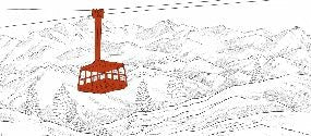 Papel pintado teleférico rojo de La Plagne