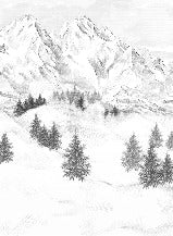 Papier peint montagne sommets de Chamonix, XXL, tendance