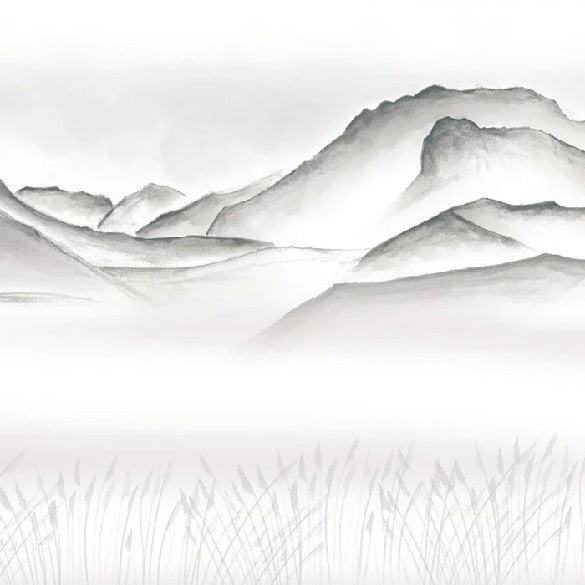 Papel pintado artístico Annecy entre lago y montañas GRIS