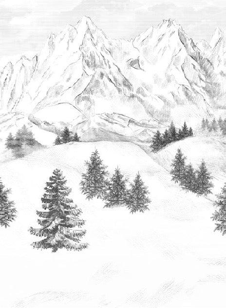 Papier peint montagne sommets de Chamonix, XXL, tendance