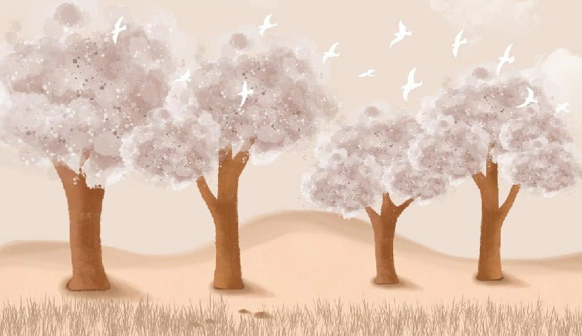 Papel pintado infantil suave de la sabana