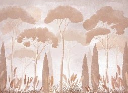 Papel pintado pino ciprés sepia