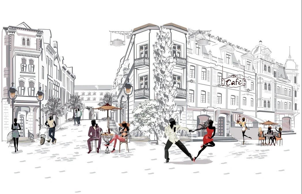 Papel pintado panorámico Paseo parisino