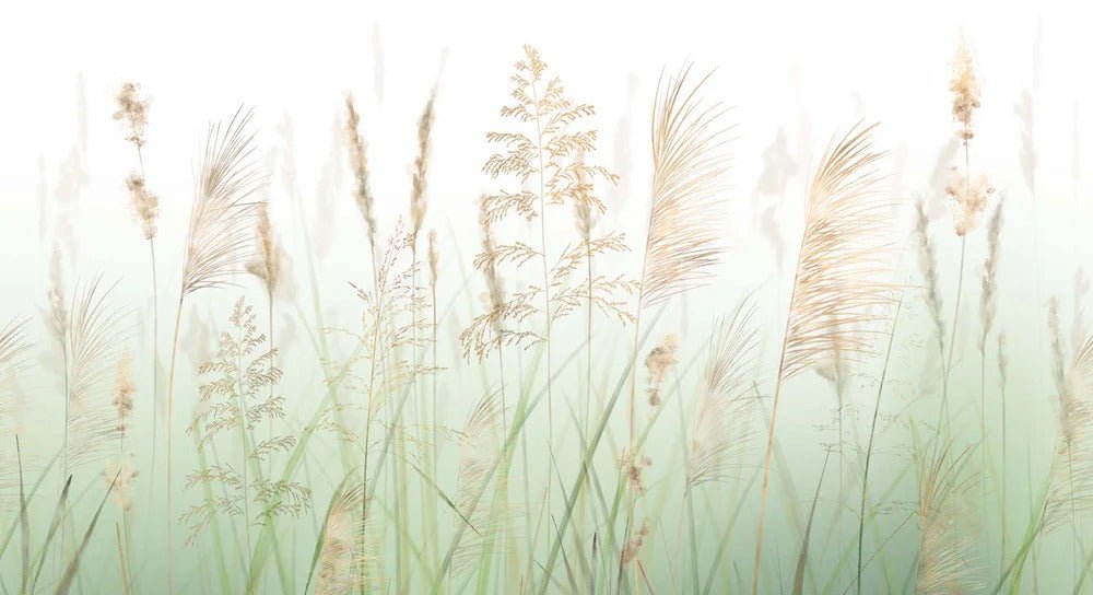 Fondo de flores de campo de trigo verde