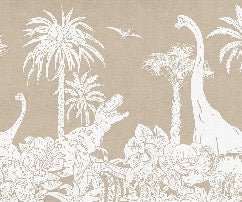Papel pintado Dinos monocromo beige