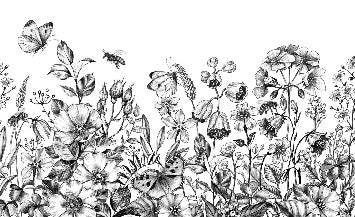 Papel pintado de flores campestres