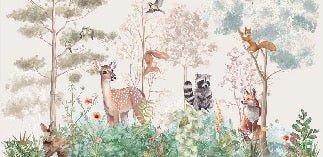 Papel pintado Dormitorio infantil magic nature beige