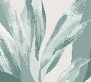 Papel pintado panorámico tela floral verde agua