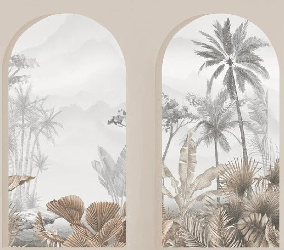 Papel pintado Arcos tropicales sepia