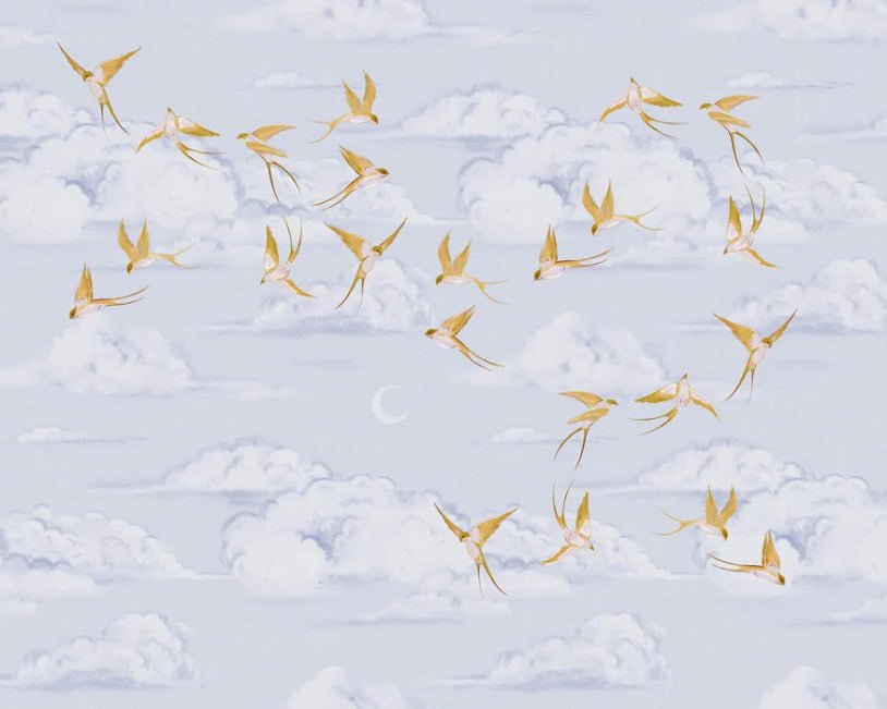 Papel pintado Poetic cloud gold bird