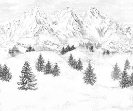 Papier peint montagne sommets de Chamonix, XXL, tendance