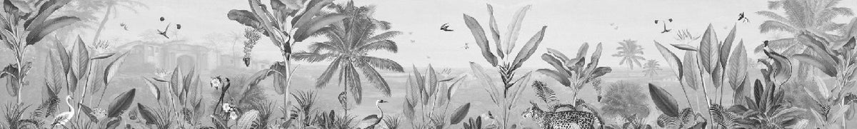 Papel pintado Espejismo tropical en blanco y negro