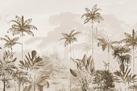Papel pintado panoramico jungle eden sepia