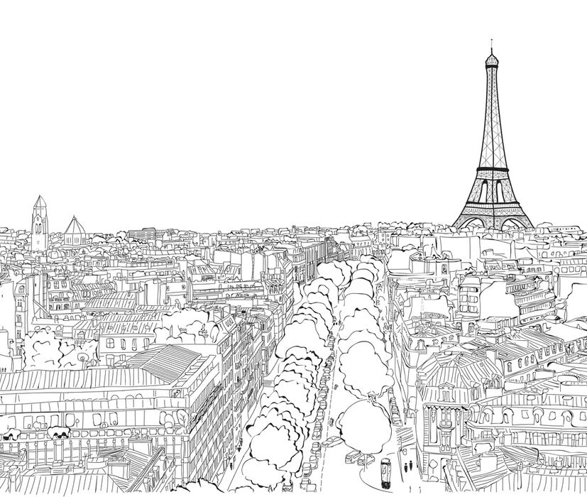 Papel pintado París panorámico