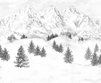 Papier peint montagne sommets de Chamonix, XXL, tendance