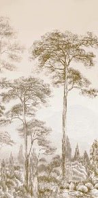 Papel pintado Naturaleza pinar sepia
