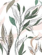 Papel pintado panorámico de flores gráficas