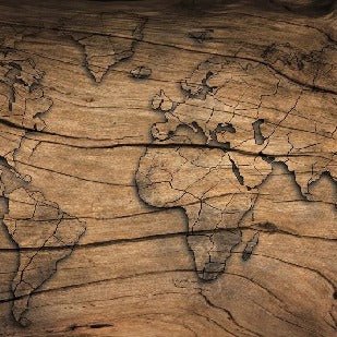 Papier peint Wood & Map, XXL, tendance