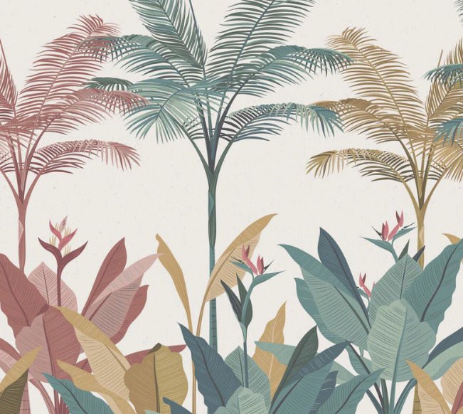 Papier peint panoramique jungle colorée, XXL, tendance