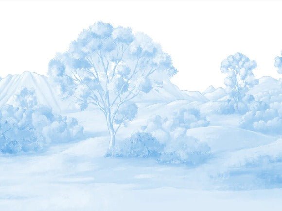 Papel pintado Paisaje poético azul