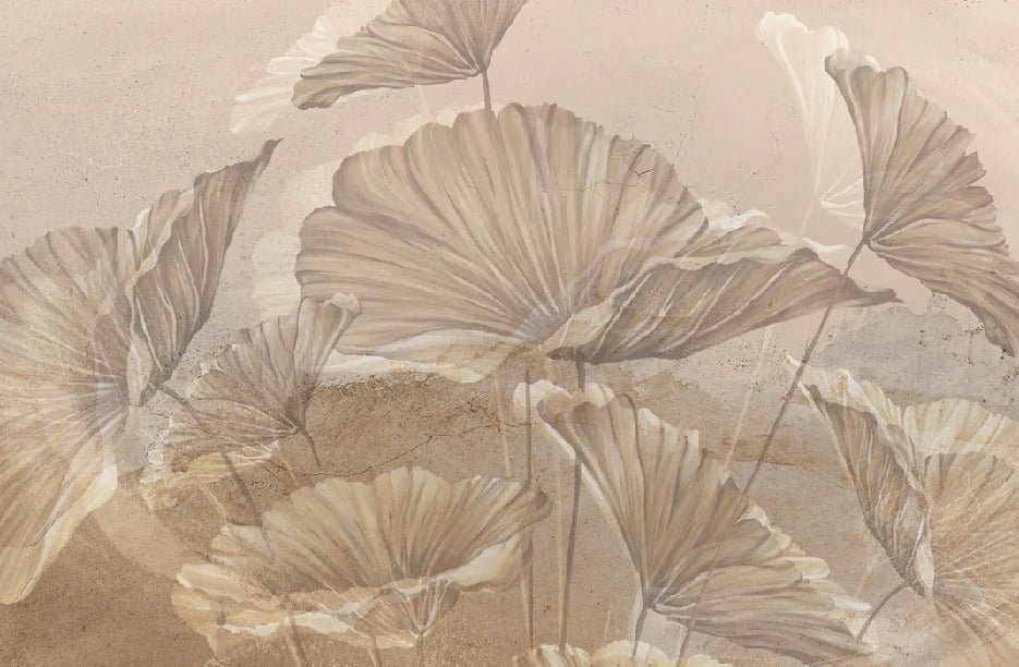 Papel pintado Panoramic lotus sepia