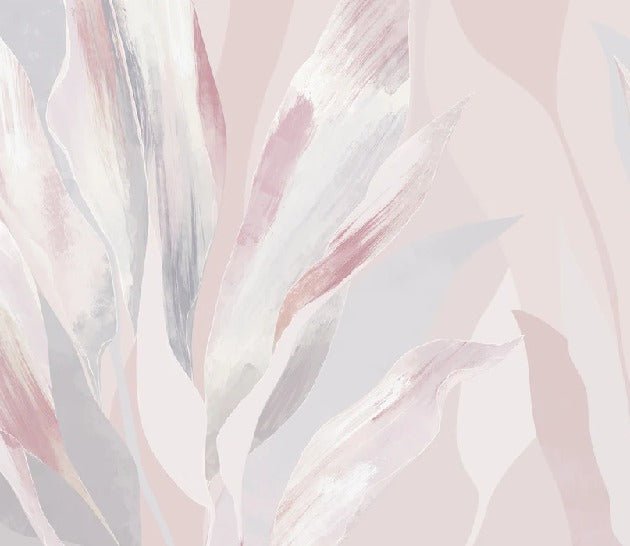 Papel pintado de tela floral rosa empolvado