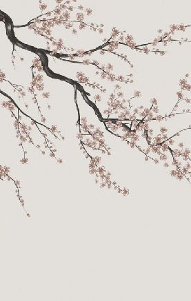 Papier peint panoramique Sakura beige