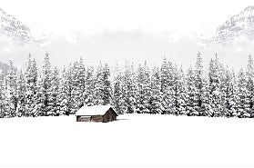Papel pintado Chalet panorámico de montaña