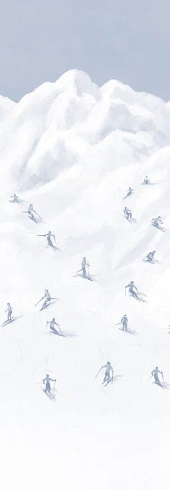 Fondo de esquiadores azules