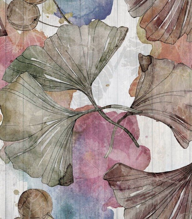 Papel pintado baño ginkgo Japón Zen