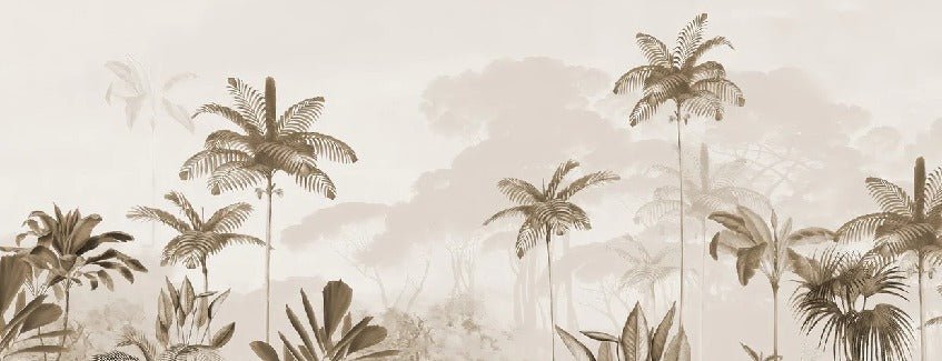 Papier peint panoramique jungle eden sépia