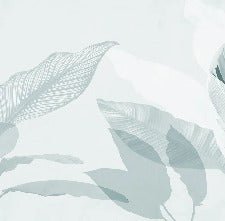 Papel pintado moderno follaje verde agua