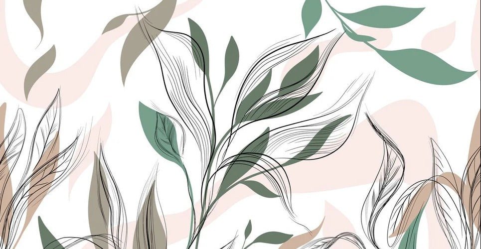 Papel pintado panorámico de flores gráficas