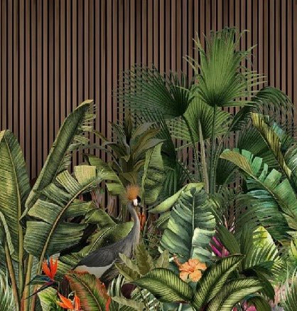 Papier peint panoramique tasseau végétal, XXL, tendance