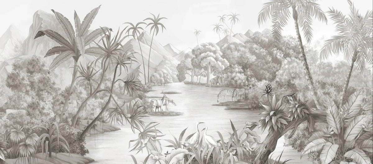 Pintoresco fondo de pantalla panorámico de la selva