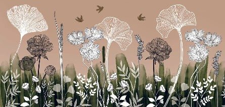 Papel pintado panorámico Floral addict