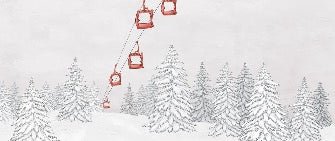 Papier peint montagne télécabine rouge, XXL, tendance