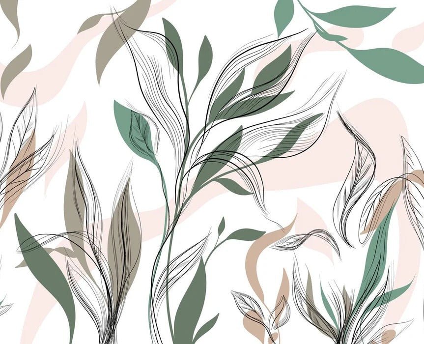 Papel pintado panorámico de flores gráficas