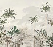 Papier peint panoramique jungle eden vert
