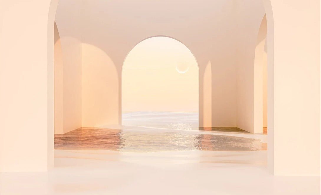 Papel pintado arco panorámico puesta de sol