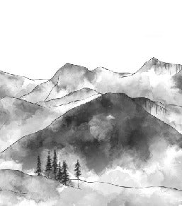 Papel pintado Aravis mountains en blanco y negro